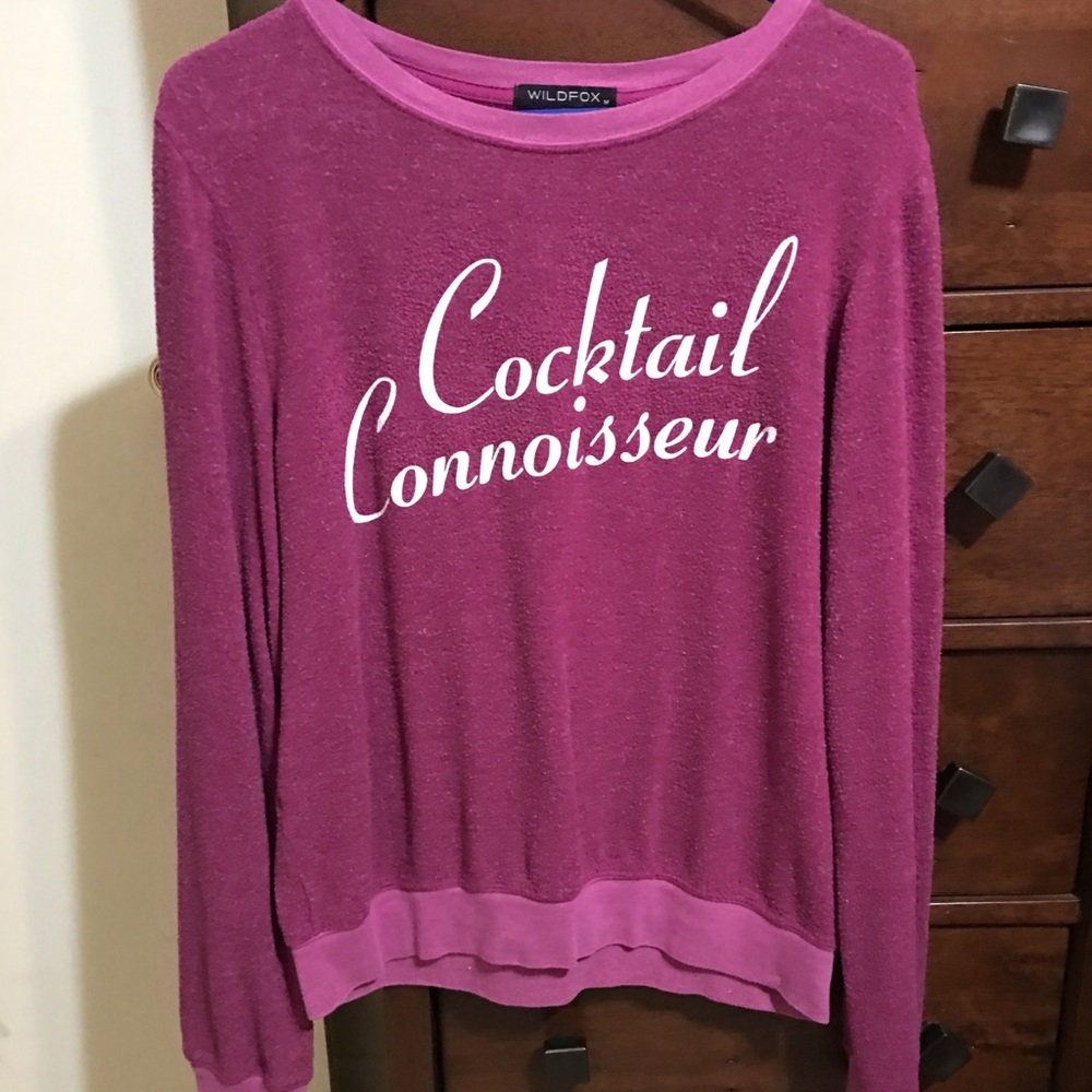 Wildfox pink pullover crew neck sweatshirt